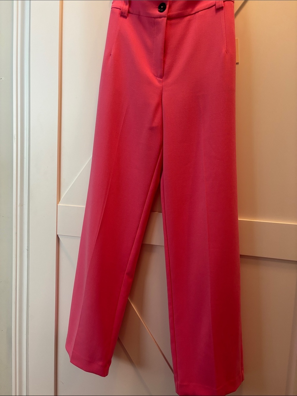 Straight-Leg Dress Pants in Bright Pink
